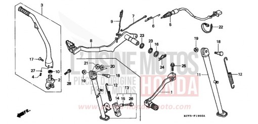 PEDALE/BIE. DE DEMARREUR DE KICK XR400RY de 2000